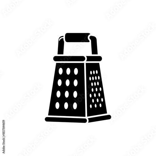 “Cheese Grater Icon – Kitchen Utensil Silhouette Vector Illustration”