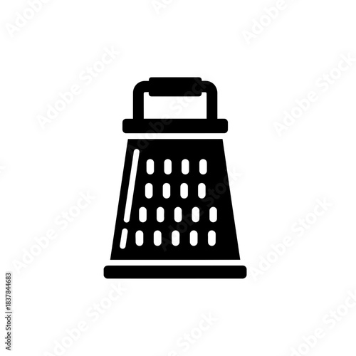 “Cheese Grater Icon – Kitchen Utensil Silhouette Vector Illustration”