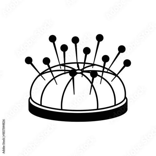 Sewing Pin Cushion Icon – Tailoring Needle Holder Symbol for Craft, Sewing & Textile Design