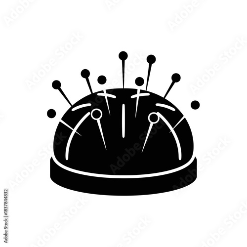 Sewing Pin Cushion Icon – Tailoring Needle Holder Symbol for Craft, Sewing & Textile Design