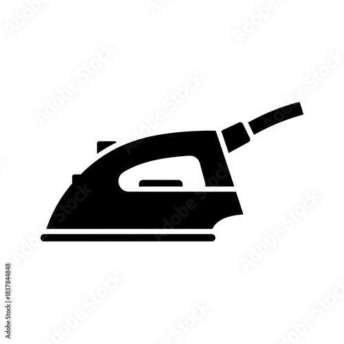“Electric Iron Icon – Household Clothing Press Silhouette Vector”