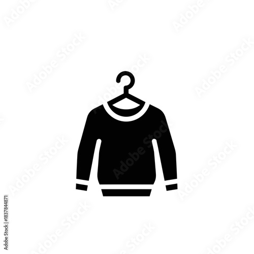 “Clothes Hanger with Spray Icon – Laundry Freshening Silhouette Vector”