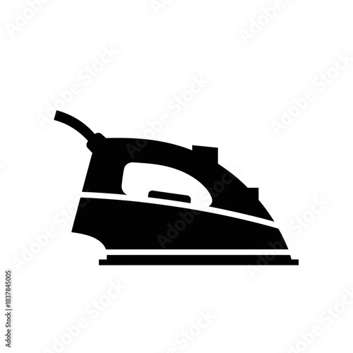 “Electric Iron Icon – Household Clothing Press Silhouette Vector”