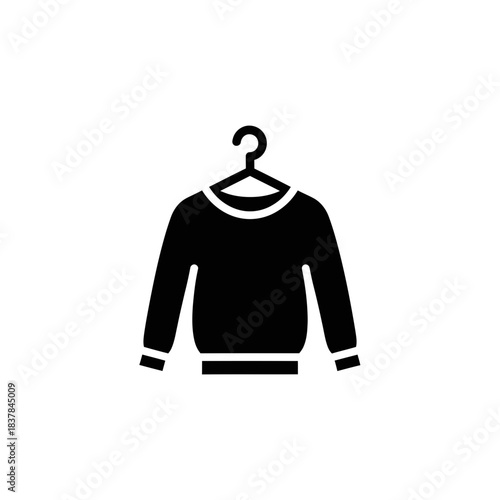 “Clothes Hanger with Spray Icon – Laundry Freshening Silhouette Vector”