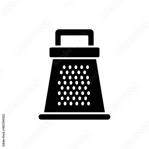 “Cheese Grater Icon – Kitchen Utensil Silhouette Vector Illustration”