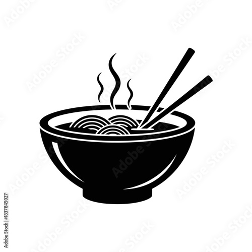 Hot Noodle Bowl Icon – Asian Soup Food Symbol for Restaurant, Menu & Cuisine Design