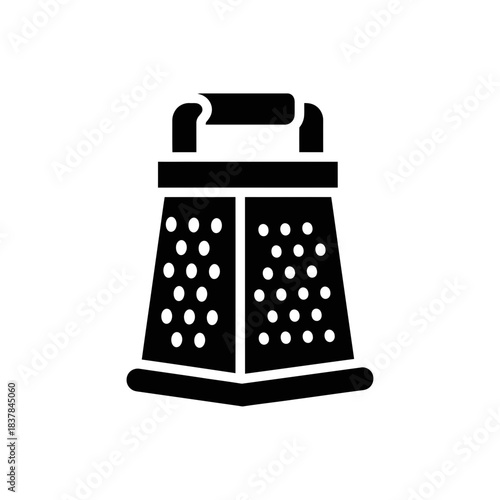 “Cheese Grater Icon – Kitchen Utensil Silhouette Vector Illustration”