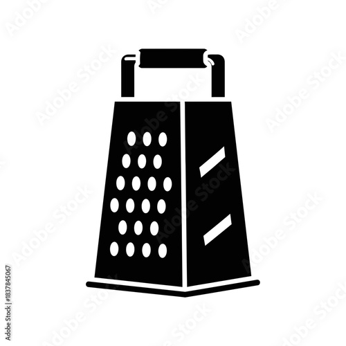“Cheese Grater Icon – Kitchen Utensil Silhouette Vector Illustration”