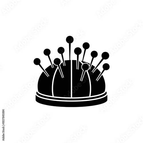Sewing Pin Cushion Icon – Tailoring Needle Holder Symbol for Craft, Sewing & Textile Design