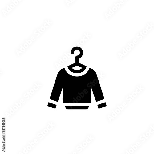 “Clothes Hanger with Spray Icon – Laundry Freshening Silhouette Vector”