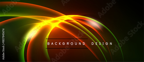 Abstract vibrant lines create dynamic energy. Bright colors blend, forming modern background design. Bold text emphasizes visual impact.