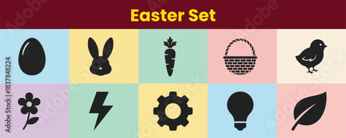 Abstract geometric shapes with color gradients and text elements