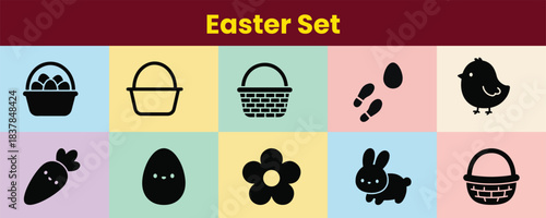 Abstract geometric design with bold colors and text elements