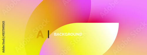 Vibrant gradient background. Yellow, pink, purple hues blend smoothly. Text reads AI BACKGROUND. Modern design, simple composition.