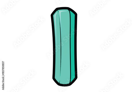 A simple cartoon illustration of a green tampon.