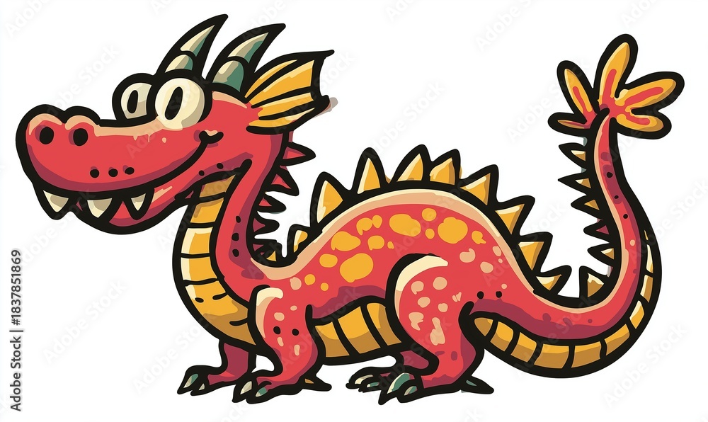 Obraz premium Chinese new year traditional cartoon dragon 