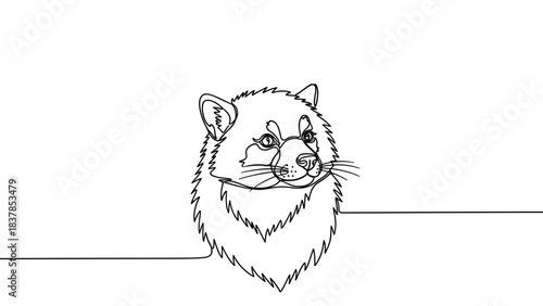Cute sketch of a raccoon with a friendly expression  