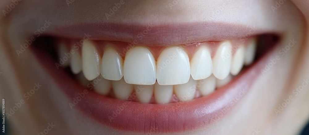 Fototapeta premium Close-up of healthy white teeth smiling