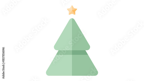 Festive Elegance: A simple, yet charming, Christmas tree adorned with a golden star, perfect for the holiday season. The image exudes a sense of warmth, joy, and the spirit of Christmas.