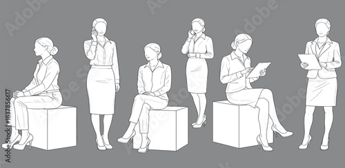 Business Women Posed in Various Professional Settings for Corporate and Office Environments