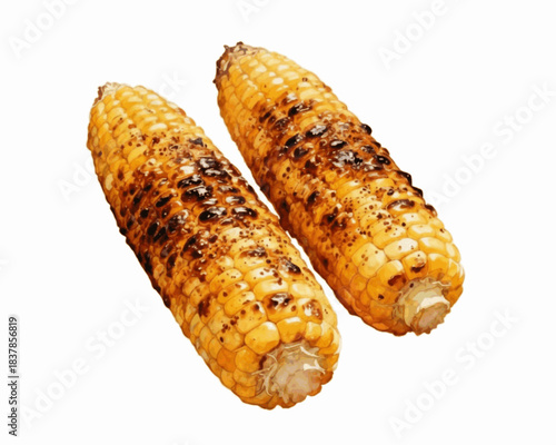 Thai Street Corn Khao Pote Yang isolated watercolor vector illustration svg