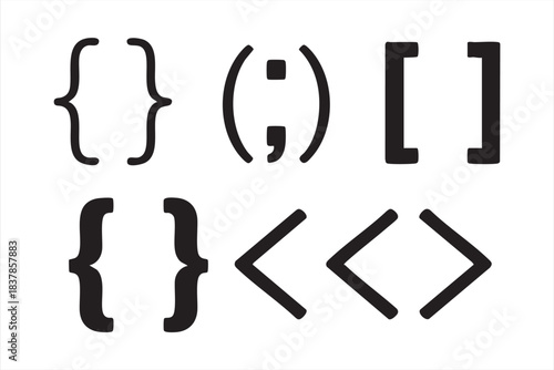 Vector punctuation brackets ideal for programming and interface graphics