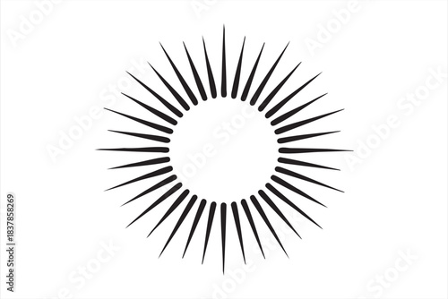 Vintage-style sunburst vector with sharp rays for labels and emblems