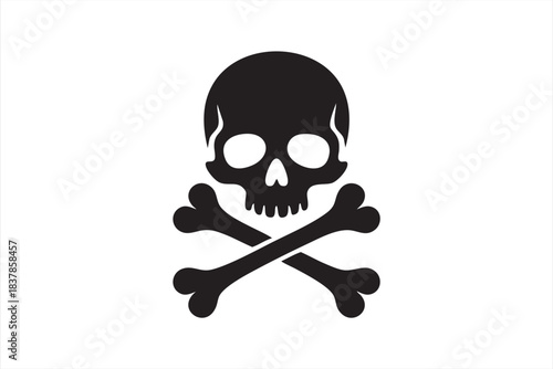 Poison warning skull symbol for hazard labels and industrial markers