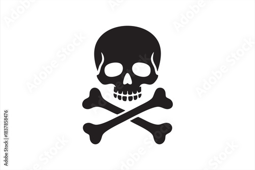 Deadly risk skull emblem for high-visibility caution graphics