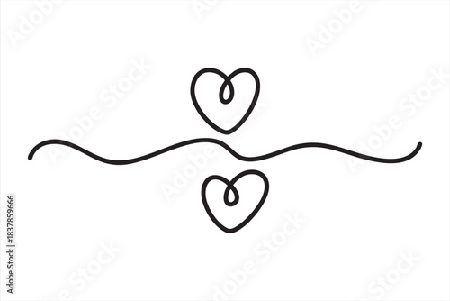 Flowing heart stroke illustration for decorative card and branding accents