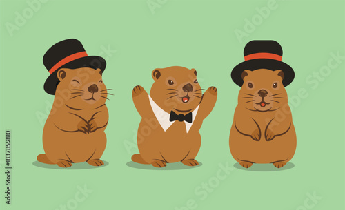 Groundhog clipart cartoon illustration cute