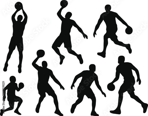 basketball players vector