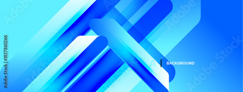 Abstract blue design. Dynamic lines create modern, sleek visual effect. Gradient shades offer depth, texture. Perfect backdrop.