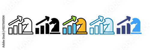 Growth Strategy Icon Set Multiple Style Collection