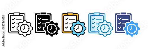 Project Timeline Icon Set Multiple Style Collection