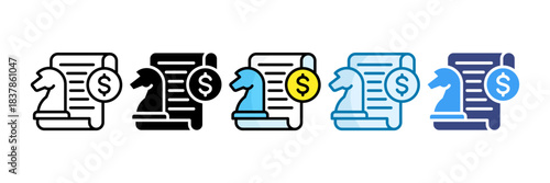 Financial Strategy Icon Set Multiple Style Collection
