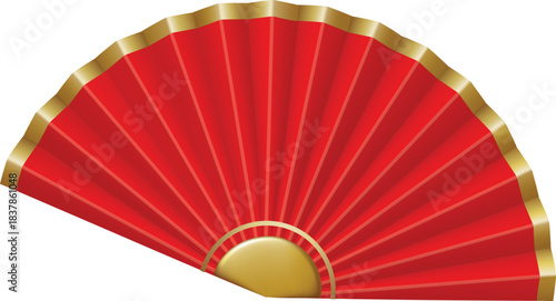 red Chinese fan vector illustration