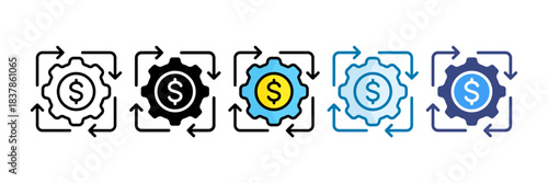 Business Continuity Icon Set Multiple Style Collection