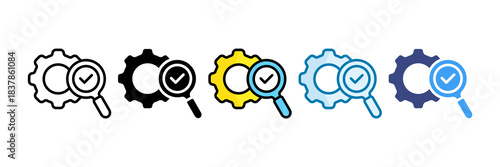 Management Review Icon Set Multiple Style Collection