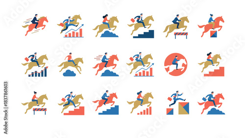 Business Horse Rider Leadership Icon