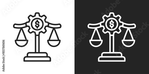 Business Ethics Icon In Black And White Line Style