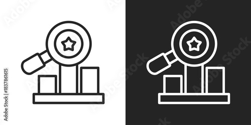 Competitive Analysis Icon In Black And White Line Style