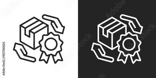 Brand Loyalty Icon In Black And White Line Style