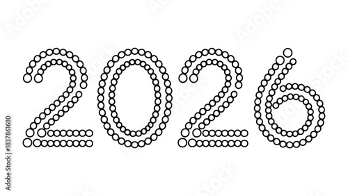 2026 Typography Design: The year 2026 is stylishly presented in a graphic design with intricate patterns, providing a visual representation of future year. 