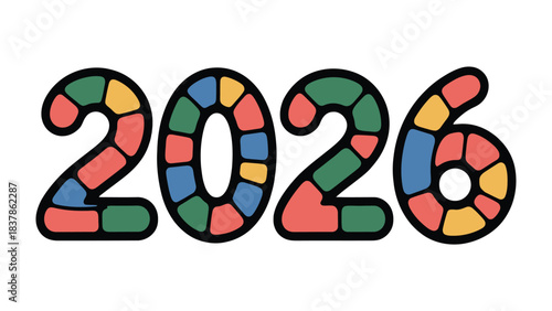 A Colorful Vision: Anticipating the Future with the Year 2026. This vibrant image of the year 2026 captures a sense of forward-thinking and bright possibilities.