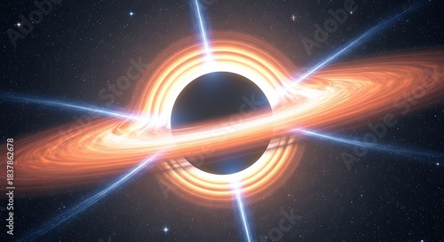 Wallpaper Mural Stunning Black Hole Accretion Disk and Jets in Deep Space. Torontodigital.ca