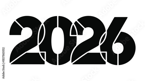 Future Vision: 2026: A modern and sleek graphic showcases the year 2026, set against a pristine backdrop. This design is perfect for futuristic content and conceptual projects.