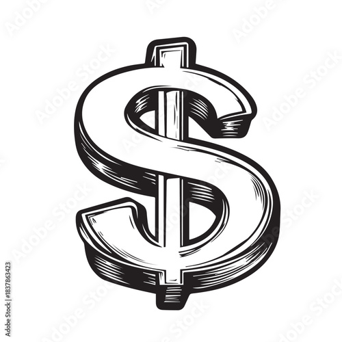 dollar sign on white background