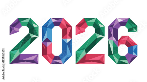 2026: A visual representation of the year 2026 with a futuristic design, featuring vibrant colors and geometric shapes, symbolizing progress and innovation.