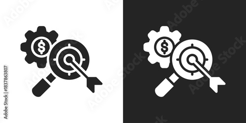 Niche Icon In Black And White Glyph Style